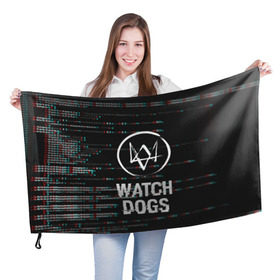 Флаг 3D с принтом WATCH DOGS , 100% полиэстер | плотность ткани — 95 г/м2, размер — 67 х 109 см. Принт наносится с одной стороны | action | ct os | ded sec | fox | game | gamer | glitch | hacker | player | watch dogs | watch dogs 2 | глитч | знак лиса | игра | компьютерная игра | маркус | хакер