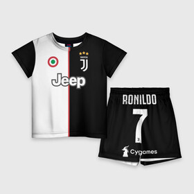 Детский костюм с шортами 3D с принтом Ronaldo Juventus Home 19 20 ,  |  | Тематика изображения на принте: cristiano ronaldo | juventus | ronaldo | криштиану роналду | роналду | футбол | ювентус
