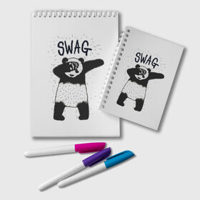 Блокнот с принтом Swag Panda , 100% бумага | 48 листов, плотность листов — 60 г/м2, плотность картонной обложки — 250 г/м2. Листы скреплены удобной пружинной спиралью. Цвет линий — светло-серый
 | animal | art | authority | bear | dab | drawing | gesture | graphics | indisputable | panda | swag | wild | авторитет | графика | даб | дикий | жест | животное | искусство | медведь | непререкаемый | панда | рисунок | свэг