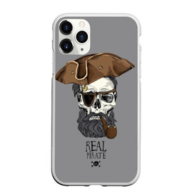 Чехол для iPhone 11 Pro Max матовый с принтом Real pirate , Силикон |  | Тематика изображения на принте: beard | bones | crossed | drawing | font | funny | graphics | hat | inscription | mustache | one eyed | pipe | pirate | real | roger | skull | smoking | борода | весёлый | графика | кости | кури | надпись | одноглазый | перекрещенные | пират | реальный | 