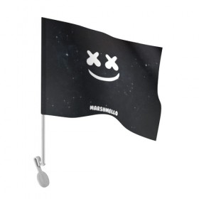 Флаг для автомобиля с принтом Marshmello Cosmos , 100% полиэстер | Размер: 30*21 см | dj | marshmello | usa | америка | клубная музыка | мармело | маршмелло | маршмеллоу | музыка | музыкант
