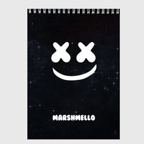 Скетчбук с принтом Marshmello Cosmos , 100% бумага
 | 48 листов, плотность листов — 100 г/м2, плотность картонной обложки — 250 г/м2. Листы скреплены сверху удобной пружинной спиралью | dj | marshmello | usa | америка | клубная музыка | мармело | маршмелло | маршмеллоу | музыка | музыкант