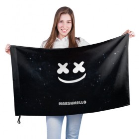 Флаг 3D с принтом Marshmello Cosmos , 100% полиэстер | плотность ткани — 95 г/м2, размер — 67 х 109 см. Принт наносится с одной стороны | dj | marshmello | usa | америка | клубная музыка | мармело | маршмелло | маршмеллоу | музыка | музыкант
