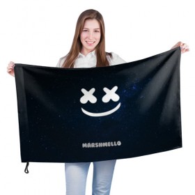 Флаг 3D с принтом Marshmello Cosmos , 100% полиэстер | плотность ткани — 95 г/м2, размер — 67 х 109 см. Принт наносится с одной стороны | dj | marshmello | usa | америка | клубная музыка | космос | мармело | маршмелло | маршмеллоу | музыка | музыкант | небо
