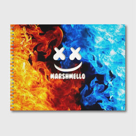 Альбом для рисования с принтом Marshmello Fire , 100% бумага
 | матовая бумага, плотность 200 мг. | Тематика изображения на принте: dj | fire | marshmello | usa | америка | вода | клубная музыка | мармело | маршмелло | маршмеллоу | музыка | музыкант | огонь