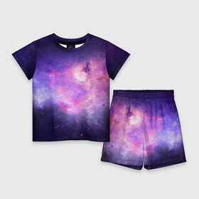 Детский костюм с шортами 3D с принтом Cosmos ,  |  | cosmos | galaxy | nebula | space | star | абстракция | вселенная | галактика | звезда | звезды | космический | планеты