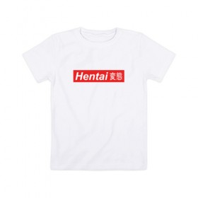 Детская футболка хлопок с принтом Hentai , 100% хлопок | круглый вырез горловины, полуприлегающий силуэт, длина до линии бедер | Тематика изображения на принте: 