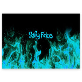 Поздравительная открытка с принтом SALLY FACE FIRE , 100% бумага | плотность бумаги 280 г/м2, матовая, на обратной стороне линовка и место для марки
 | Тематика изображения на принте: face | fire | game | horror | larry | sally | sally face | sanity s fall | игра | ларри | мальчик с протезом | огонь | салли | салли фейс | ужасы