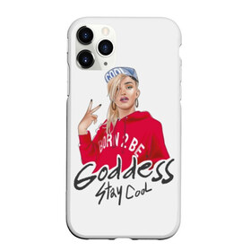 Чехол для iPhone 11 Pro Max матовый с принтом Goddess stay cool , Силикон |  | beautiful | blonde | calm | cool | fashionable | gesture | girl | goddess | hand | remains | sign | victory | блондинка | богиня | девушка | жест | знак | красивая | крутая | модная | остается | победа | рука | спокойной