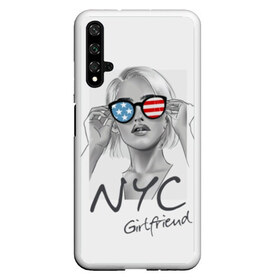 Чехол для Honor 20 с принтом NYC girlfriend , Силикон | Область печати: задняя сторона чехла, без боковых панелей | beautiful | blonde | city | flag | girl | girlfriend | new york | reflection | stars | stripes | usa | блондинка | город | девушка | звезды | красивая | нью йорк | отражение | очки | подруга | полосы | сша | флаг