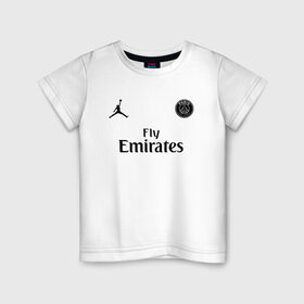 Детская футболка хлопок с принтом NEYMAR JR PSG&JORDAN , 100% хлопок | круглый вырез горловины, полуприлегающий силуэт, длина до линии бедер | jordan | neymar | neymar jr | psg | джордан | неймар | псж