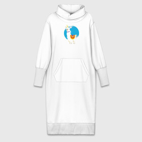 Платье удлиненное хлопок с принтом Альпака Единорог ,  |  | alpaca | unicorn | альпака | альпаки | лама | ламы