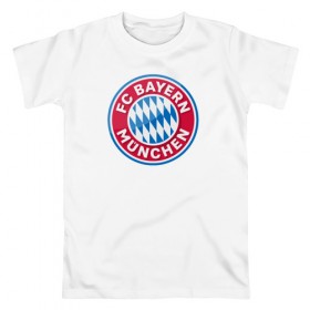 Мужская футболка хлопок с принтом Бавария , 100% хлопок | прямой крой, круглый вырез горловины, длина до линии бедер, слегка спущенное плечо. | bayern | бавария | германия | мюнхен