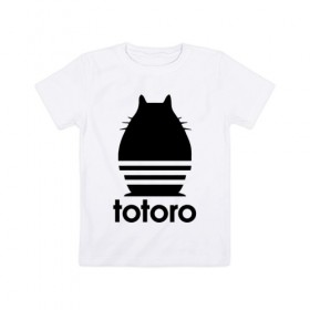 Детская футболка хлопок с принтом Totoro , 100% хлопок | круглый вырез горловины, полуприлегающий силуэт, длина до линии бедер | Тематика изображения на принте: 