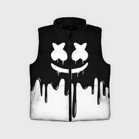 Детский жилет утепленный 3D с принтом MARSHMELLO ,  |  | black  white | colors | dj | marshmello | paints | usa | америка | клубная музыка | краски | маршмелло | музыка | музыкант