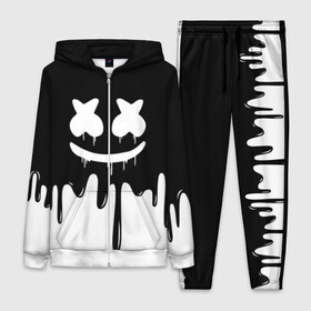 Женский костюм 3D с принтом MARSHMELLO ,  |  | black  white | colors | dj | marshmello | paints | usa | америка | клубная музыка | краски | маршмелло | музыка | музыкант