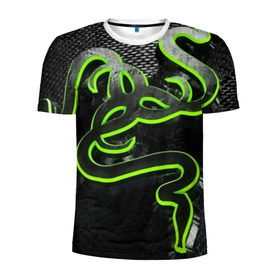 Мужская футболка 3D спортивная с принтом RAZER , 100% полиэстер с улучшенными характеристиками | приталенный силуэт, круглая горловина, широкие плечи, сужается к линии бедра | game | razer | texture | зеленый | игровое лого | игромания | игры | рэйзер | текстуры