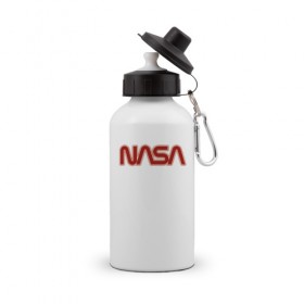 Бутылка спортивная с принтом NASA , металл | емкость — 500 мл, в комплекте две пластиковые крышки и карабин для крепления | 