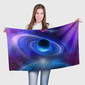 Флаг 3D с принтом Космос , 100% полиэстер | плотность ткани — 95 г/м2, размер — 67 х 109 см. Принт наносится с одной стороны | galaxy | nasa | nebula | space | star | абстракция | вселенная | галактика | звезда | звезды | космический | наса | планеты