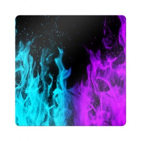 Магнит виниловый Квадрат с принтом ПЛАМЯ , полимерный материал с магнитным слоем | размер 9*9 см, закругленные углы | Тематика изображения на принте: blue | bright | fire | heat | light | neon | purple | red | wildfire | искры | неон | огненный | огонь | пламя | пожар