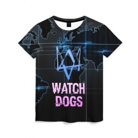 Женская футболка 3D с принтом WATCH DOGS , 100% полиэфир ( синтетическое хлопкоподобное полотно) | прямой крой, круглый вырез горловины, длина до линии бедер | action | ct os | ded sec | fox | game | gamer | glitch | hacker | player | watch dogs | watch dogs 2 | глитч | знак лиса | игра | компьютерная игра | маркус | хакер