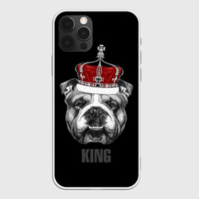 Чехол для iPhone 12 Pro Max с принтом Английский бульдог с короной , Силикон |  | animals | authority | breed | bulldog | cool | crown | dog | english | fighting | head | illustration | inscription | king | muzzle | supreme | swag | авторитет | английский | бойцовый | бульдог | верховный | голова | животные | иллюстрация | король | кор