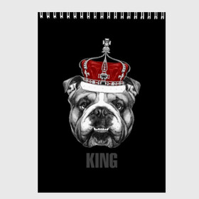 Скетчбук с принтом Английский бульдог с короной , 100% бумага
 | 48 листов, плотность листов — 100 г/м2, плотность картонной обложки — 250 г/м2. Листы скреплены сверху удобной пружинной спиралью | animals | authority | breed | bulldog | cool | crown | dog | english | fighting | head | illustration | inscription | king | muzzle | supreme | swag | авторитет | английский | бойцовый | бульдог | верховный | голова | животные | иллюстрация | король | кор