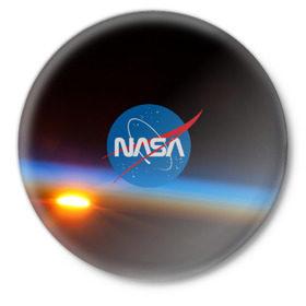 Значок с принтом NASA SPACE ,  металл | круглая форма, металлическая застежка в виде булавки | galaxy | nasa | nebula | space | star | абстракция | вселенная | галактика | звезда | звезды | космический | наса | планеты