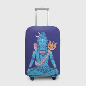 Чехол для чемодана 3D с принтом Шива , 86% полиэфир, 14% спандекс | двустороннее нанесение принта, прорези для ручек и колес | Тематика изображения на принте: blue | cobra | destroyer | destruction | gods | great | hinduism | india | meditation | om | peace | power | religion | shiva | trident | yoga | боги | великий | власть | знание | индия | индуизм | йога | кайлас | кобра | медитация | ом | разрушение | раз