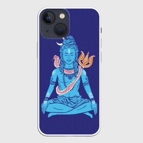 Чехол для iPhone 13 mini с принтом Шива ,  |  | Тематика изображения на принте: blue | cobra | destroyer | destruction | gods | great | hinduism | india | meditation | om | peace | power | religion | shiva | trident | yoga | боги | великий | власть | знание | индия | индуизм | йога | кайлас | кобра | медитация | ом | разрушение | раз