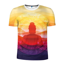 Мужская футболка 3D спортивная с принтом Будда , 100% полиэстер с улучшенными характеристиками | приталенный силуэт, круглая горловина, широкие плечи, сужается к линии бедра | buddha | calm | color | enlightenment | india | meditatio | mountains | nature | purple | red | religion | symbol | yellow | yoga | будда | горы | духовность | желтый | индия | йога | красный | медитация | природа | просветление | расслабление | религия |