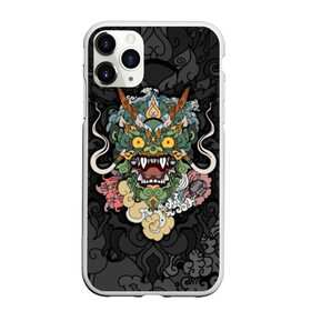 Чехол для iPhone 11 Pro Max матовый с принтом Дракон , Силикон |  | character | dragon | east | eyes | fangs | horns | japan | japanese | legend | mask | mythological | pattern | yellow | восток | глаза | дракон | желтые | клыки | легенда | маска | мифологический | персонаж | рога | узор | япония | японский