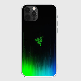Чехол для iPhone 12 Pro Max с принтом RAZER NEON , Силикон |  | game | razer | texture | зеленый | игровое лого | игромания | игры | рэйзер | текстуры