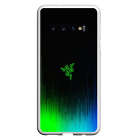 Чехол для Samsung Galaxy S10 с принтом RAZER NEON , Силикон | Область печати: задняя сторона чехла, без боковых панелей | game | razer | texture | зеленый | игровое лого | игромания | игры | рэйзер | текстуры