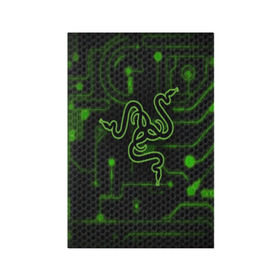 Обложка для паспорта матовая кожа с принтом RAZER CARBON , натуральная матовая кожа | размер 19,3 х 13,7 см; прозрачные пластиковые крепления | game | razer | texture | зеленый | игровое лого | игромания | игры | рэйзер | текстуры
