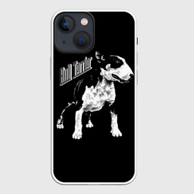 Чехол для iPhone 13 mini с принтом Бультерьер ,  |  | angry | animals | authority | black and white | breed | bull terrier | cool | dog | fight | illustration | inscription | spotted | supreme | swag | wild | авторитет | бойцовый | бультерьер | верховный | дикий | животные | злой | иллюстрация | крутой | н |