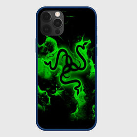 Чехол для iPhone 12 Pro с принтом RAZER , силикон | область печати: задняя сторона чехла, без боковых панелей | game | razer | texture | зеленый | игровое лого | игромания | игры | рэйзер | текстуры