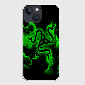 Чехол для iPhone 13 mini с принтом RAZER ,  |  | game | razer | texture | зеленый | игровое лого | игромания | игры | рэйзер | текстуры