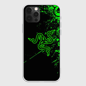 Чехол для iPhone 12 Pro Max с принтом RAZER , Силикон |  | game | razer | texture | зеленый | игровое лого | игромания | игры | рэйзер | текстуры