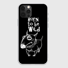 Чехол для iPhone 12 Pro Max с принтом Born to be wild , Силикон |  | Тематика изображения на принте: angry | animals | authority | b | black and white | bull terrier | bully | cool | dog | fight | illustration | swag | thug | wild | авторитет | бандит | бойцовый | бультерьер | дикий | животные | злой | иллюстрация | крутой | надпись | ошейник | п