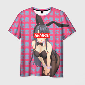 Мужская футболка 3D с принтом Anime (Senpai 6) , 100% полиэфир | прямой крой, круглый вырез горловины, длина до линии бедер | ahegao | anime | manga | sempai | senpai | аниме | ахегао | манга | семпай | сенпай