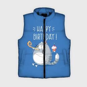 Женский жилет утепленный 3D с принтом Happy birthday ,  |  | berry | birthday | cake | cap | cat | cherry | gray | holds | holiday | inscription | party | sits | striped | sweetness | вечеринка | вишня | день рождения | держит | колпак | кот | надпись | пирожное | полосатый | праздник | серый | сидит | сладость | я