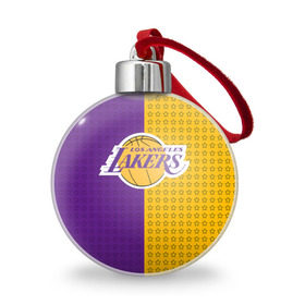 Ёлочный шар с принтом Lakers (1) , Пластик | Диаметр: 77 мм | ball | basket | basketball | kobu | lakers | lebron | los angeles | баскетбол | коюи | леброн | лейкерс | лос анджелис