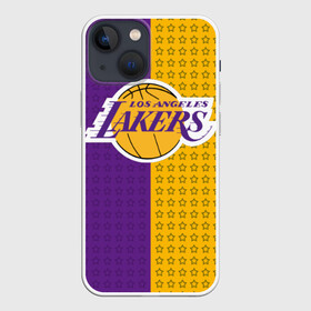 Чехол для iPhone 13 mini с принтом Lakers (1) ,  |  | ball | basket | basketball | kobu | lakers | lebron | los angeles | баскетбол | коюи | леброн | лейкерс | лос анджелис