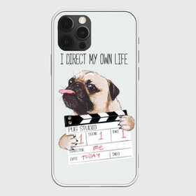 Чехол для iPhone 12 Pro Max с принтом I direct my own life , Силикон |  | Тематика изображения на принте: animal | board | direct | dog | his | i | life | pug | slate | the inscription | грифельная | доска | животное | жизнь | мопс | надпись | направляю | свою | собака | я