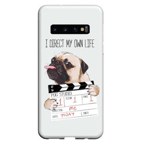 Чехол для Samsung Galaxy S10 с принтом I direct my own life , Силикон | Область печати: задняя сторона чехла, без боковых панелей | Тематика изображения на принте: animal | board | direct | dog | his | i | life | pug | slate | the inscription | грифельная | доска | животное | жизнь | мопс | надпись | направляю | свою | собака | я