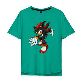 Мужская футболка хлопок Oversize с принтом Shadow Sonic (2) , 100% хлопок | свободный крой, круглый ворот, “спинка” длиннее передней части | sega | shadow | sonic | sonic x | x | ежик | игра | наклз | сега | скорость | соник | тейлз | тэйлз | шедоу