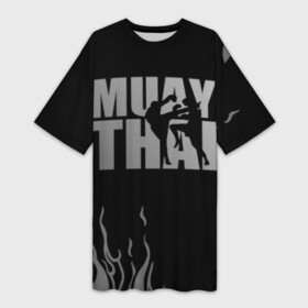 Платье-футболка 3D с принтом Muay Thai ,  |  | fight | muay thai | thai boxing | ufc | бокс | ката | кикбоксин | лаос | лоу кик | муай | мьянма | поединок | таиланд | тай | тайский | таолу