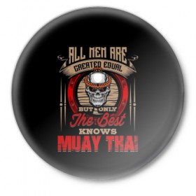 Значок с принтом Muay Thai ,  металл | круглая форма, металлическая застежка в виде булавки | 