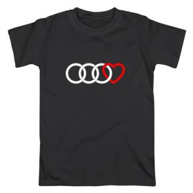 Мужская футболка хлопок с принтом Audi , 100% хлопок | прямой крой, круглый вырез горловины, длина до линии бедер, слегка спущенное плечо. | Тематика изображения на принте: audi | ауди | купить ауди